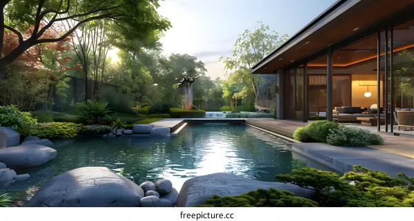 The beauty of nature and swimming pool