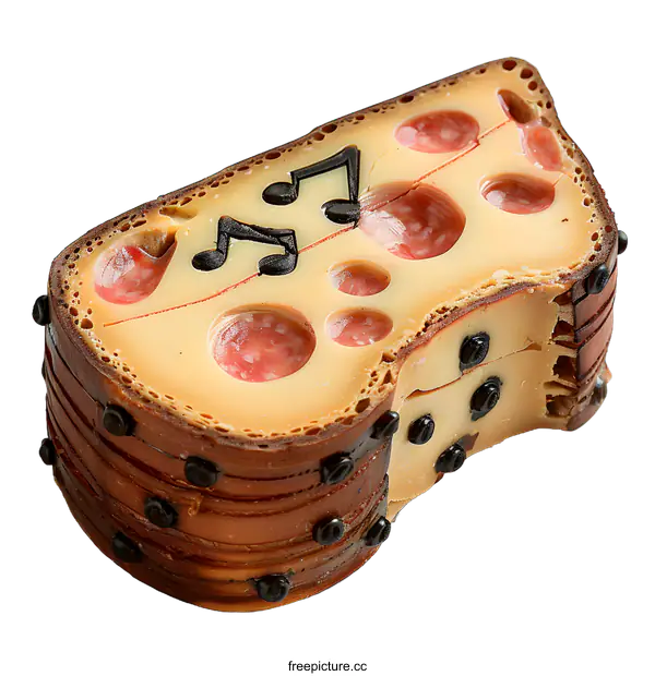 [Transparent Background PNG]A cheese sculpture in the shape of a violin