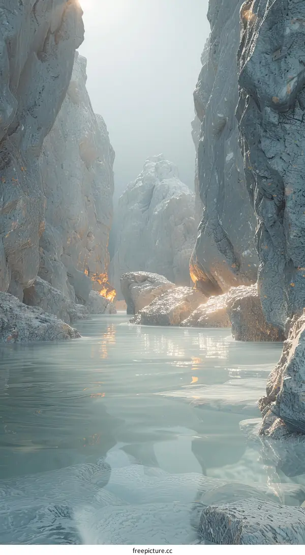 Abstract Frozen Canyon Landscape