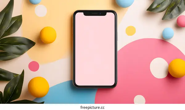 Modern Smartphone Mockup with Colorful Background