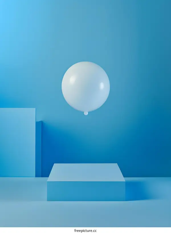 Blue podium and balloon