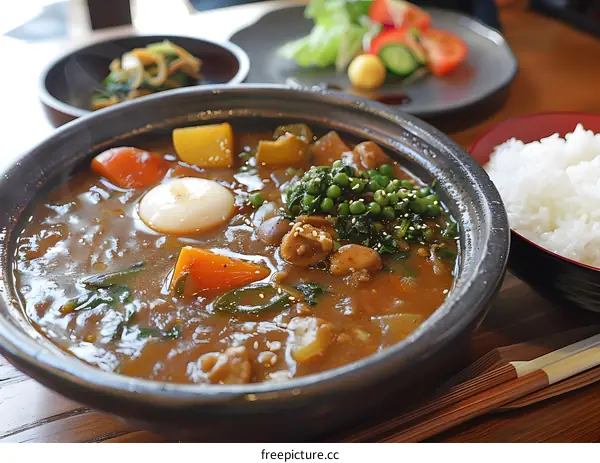Japanese food curry with rice
