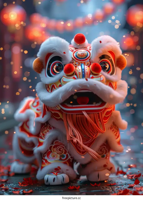 Chinese New Year Lion Dance Costume Illustration