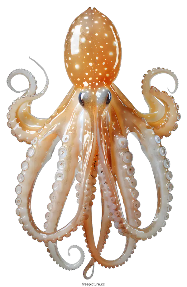[Transparent Background PNG]A Closeup of an Octopus with White Spots