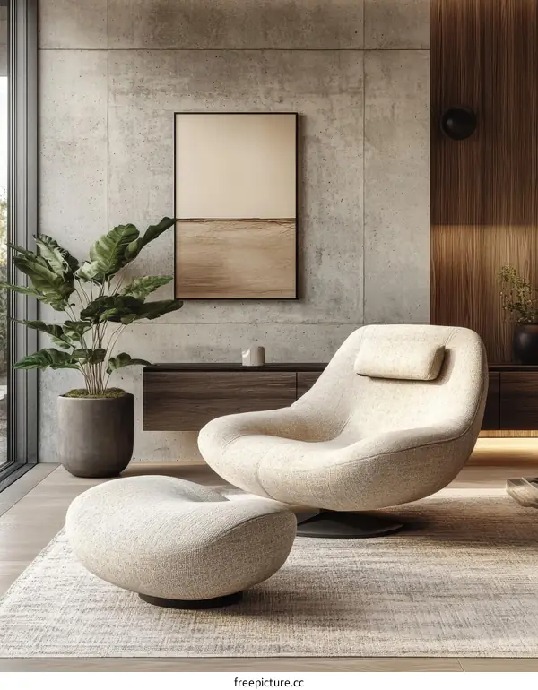 Modern Beige Living Room Furniture Set