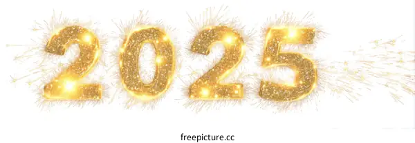 Sparkling 2025 New Year Illustration