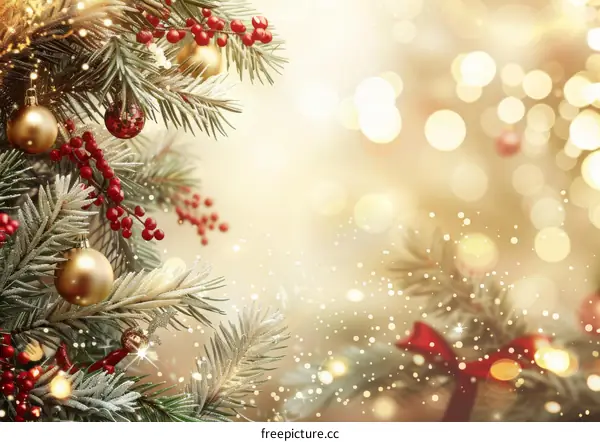 Festive Christmas Tree With Ornaments