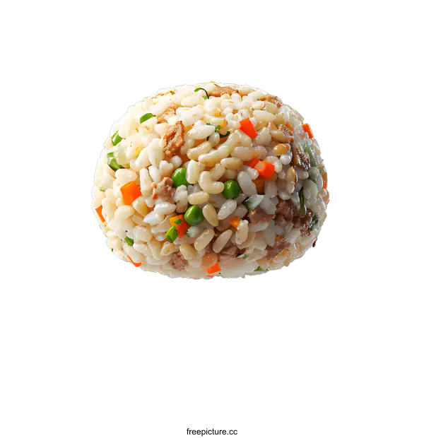 [Transparent Background PNG]Rice ball with vegetables and meat