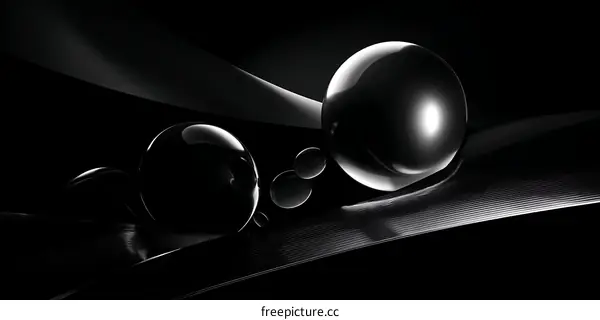 Abstract Black Sphere Composition Design