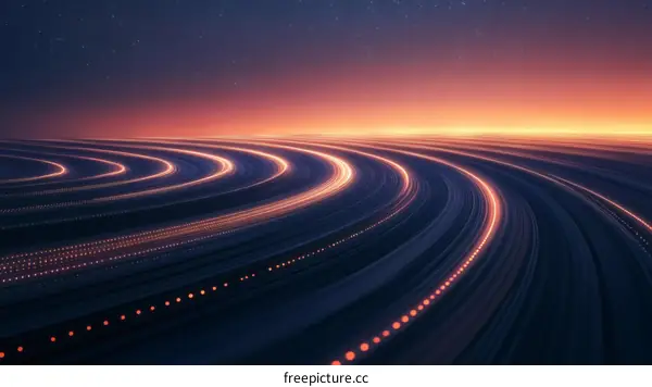 Abstract Futuristic Digital Art Landscape