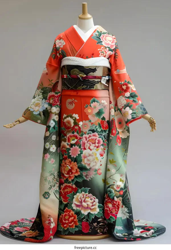 A kimono with a floral pattern
