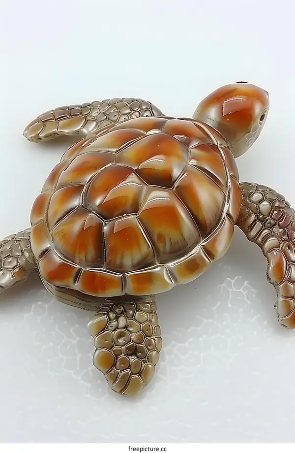 A ceramic sculpture of a sea turtle