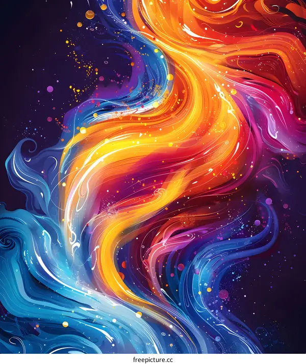 Wavy Multicolor Paintbrush Strokes