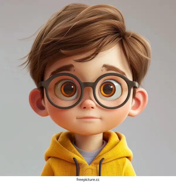 Portrait of a boy with glasses