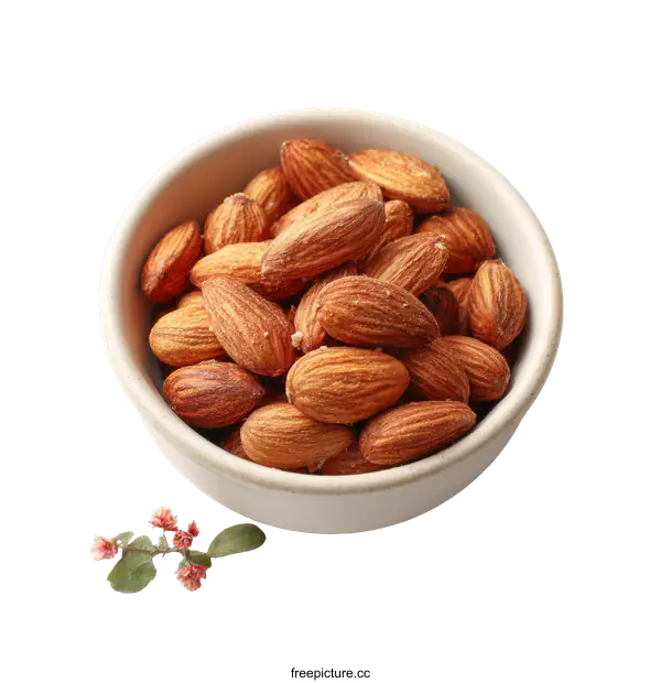 [Transparent Background PNG]Roasted Almonds in a Small Bowl