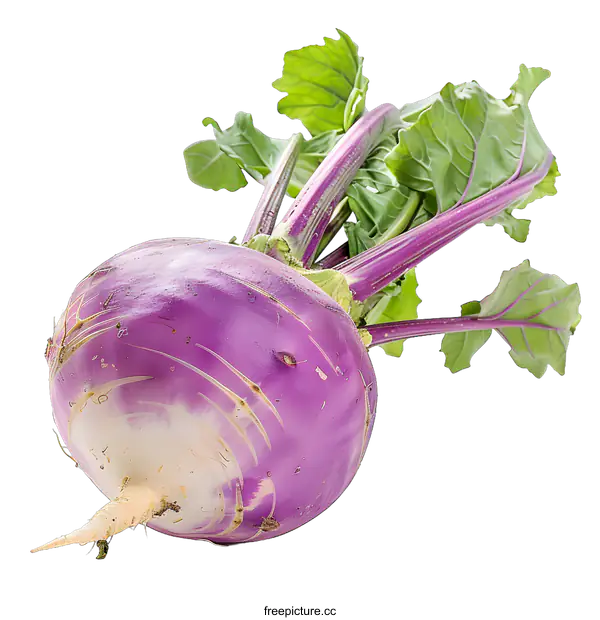 [Transparent Background PNG]Purple Kohlrabi Isolated on White Background