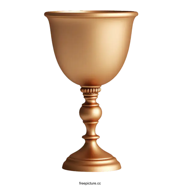 [Transparent Background PNG]Elegant Gold-Tone Trophy Cup Illustration