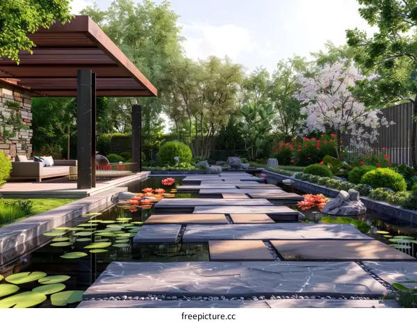 Modern Courtyard Oasis: Serenity and Comfort