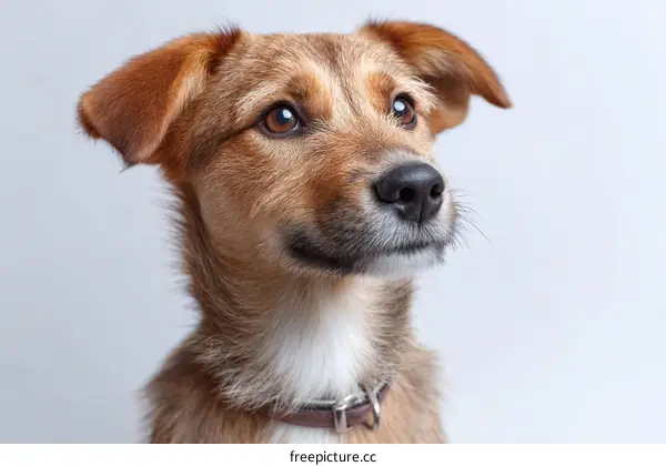 Close-up Portrait of a Puppy Looking Up