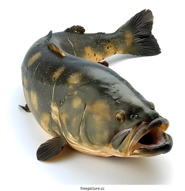 Fresh Grouper Fish Isolated on White Background