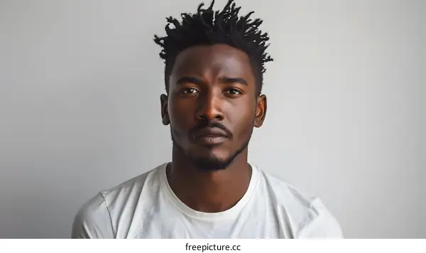 Portrait of a Young African Man with Dreadlocks