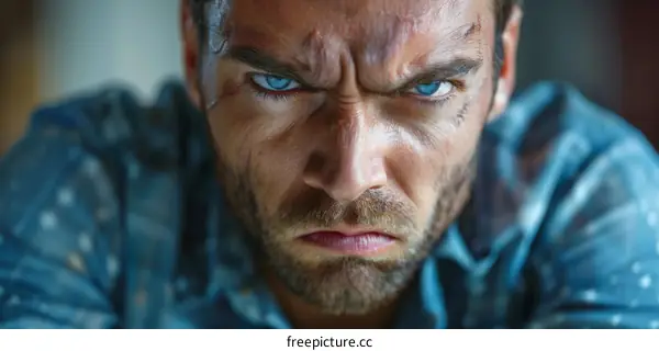 Close-up Portrait of a Caucasian Man