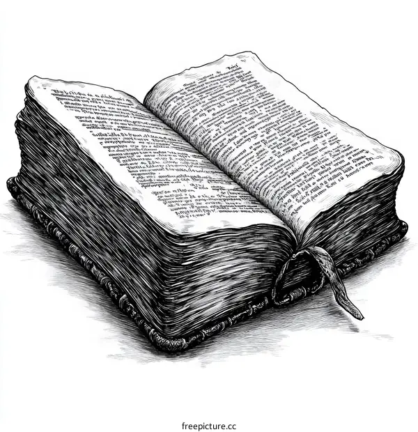 Vintage Open Book Illustration