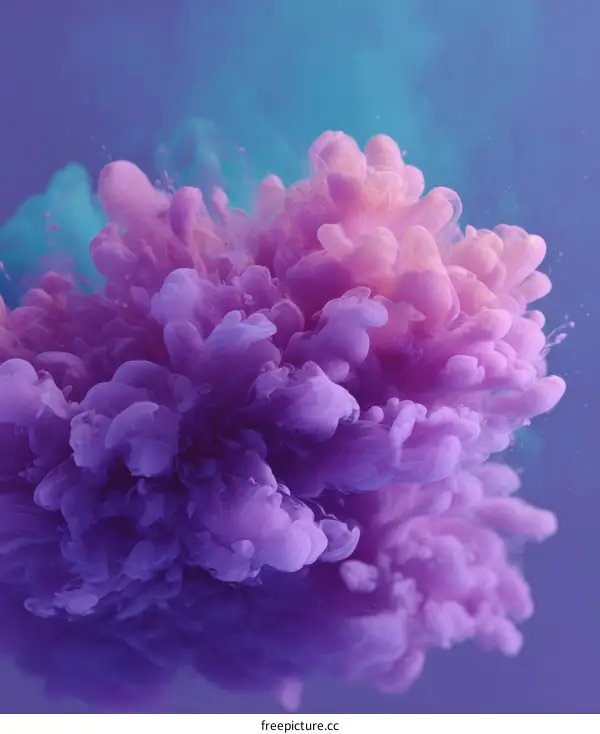 Abstract Purple and Pink Ink Bloom