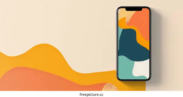 Abstract Phone Mockup With Colorful Design