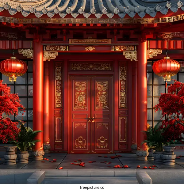 The gate of traditional Chinese architecture