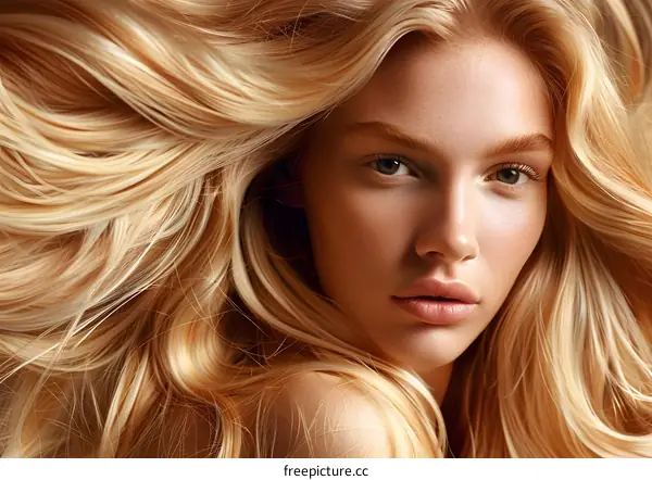 Beautiful Woman With Long Blonde Hair