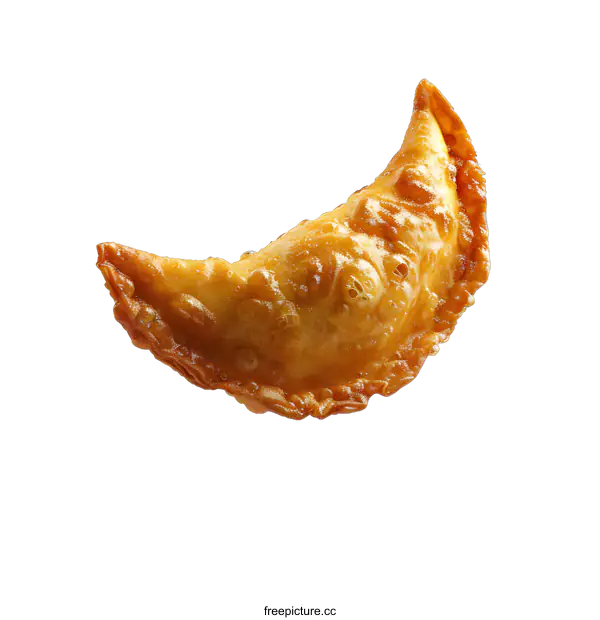 [Transparent Background PNG]Closeup of Deep Fried Crescent Shaped Pastry