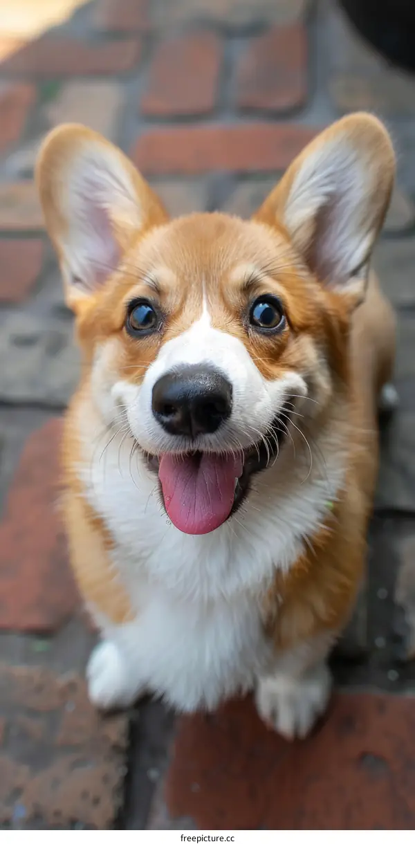 Smiling Corgi Dog with Happy Expression