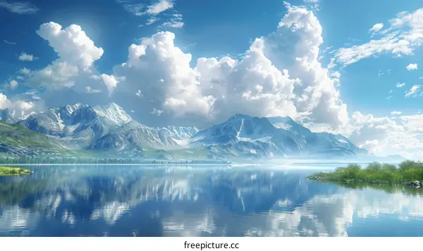 Mountains, Lake, Sky, and Nature's Splendour