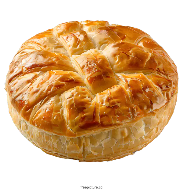[Transparent Background PNG]A delicious-looking baked pie with a golden crust