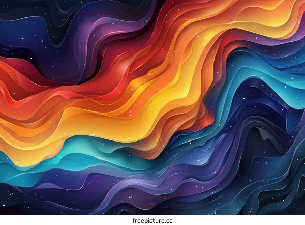 Abstract Colorful Wave Background Design