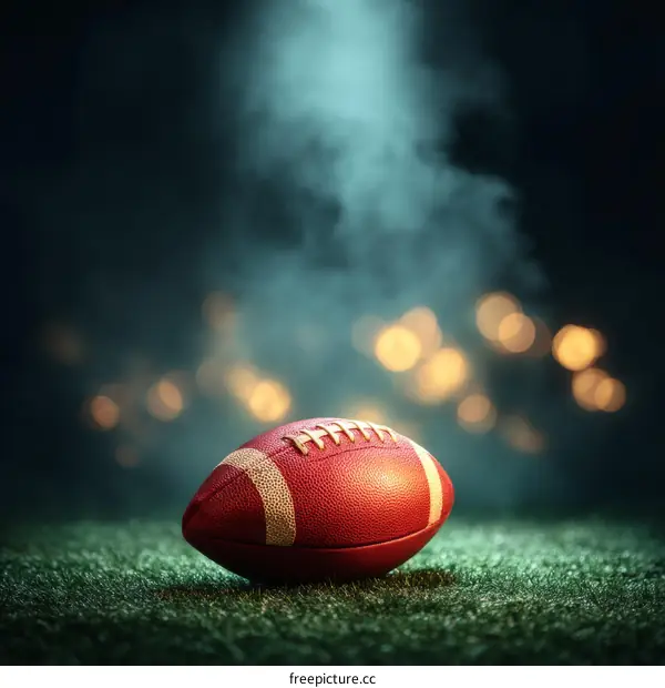 American Football on a Field at Night