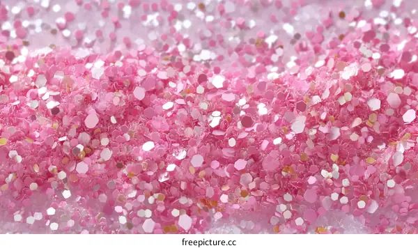 Closeup of Pink Glitter Texture