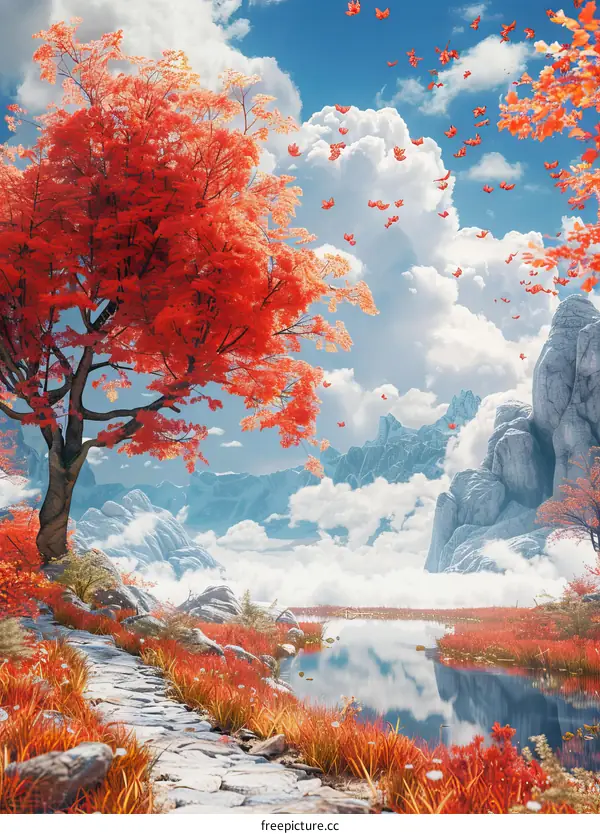 Crimson Valley in Autumn