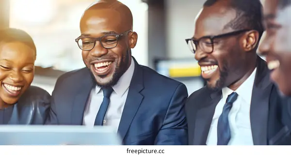 African American Businesspeople Laughing Together