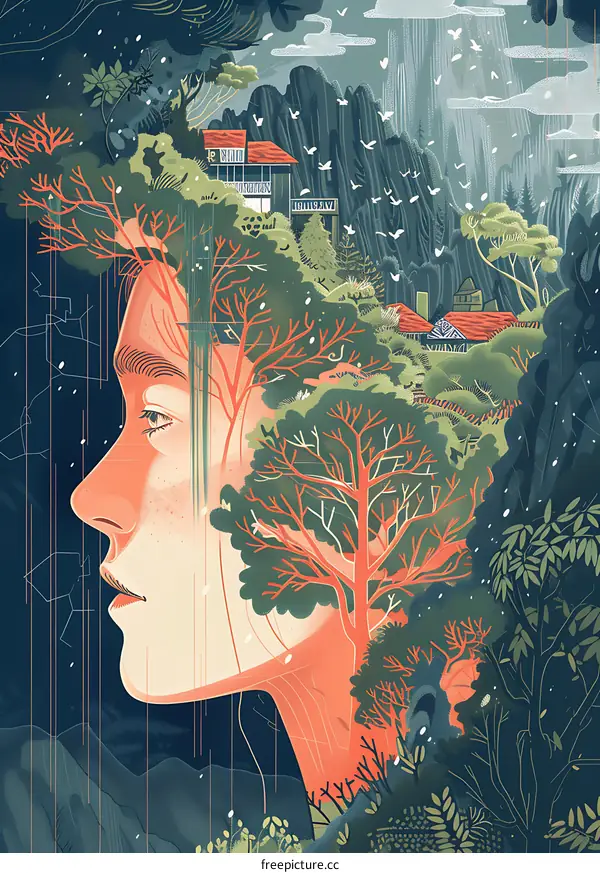 Woman With Trees Growing From Her Head
