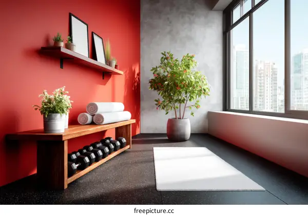 Modern Fitness Gym Interior Design Illustration