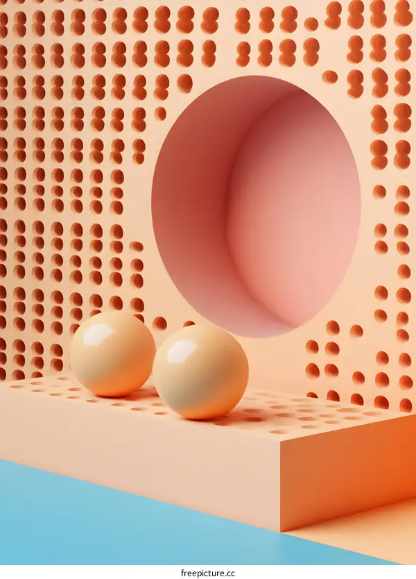 Abstract Geometric Shapes and Colors 3D Rendering