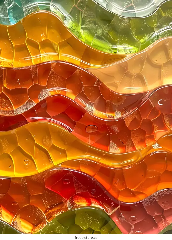 Wavy Honeycomb Glass Art