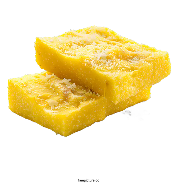 [Transparent Background PNG]Two slices of polenta on a white background