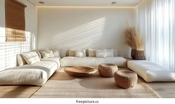 Modern Minimalist Living Room with Natural Elements