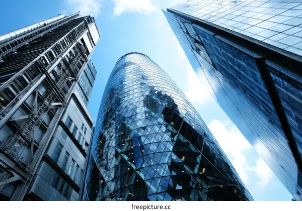 Modern City Skyscrapers in the Sky