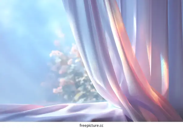 Soft Pastel Window Curtains with Sunlight