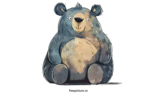 [Transparent Background PNG]Cute Cartoon Bear Illustration With Watercolor Style