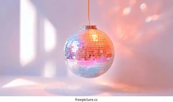 Disco Ball in a Pastel Background